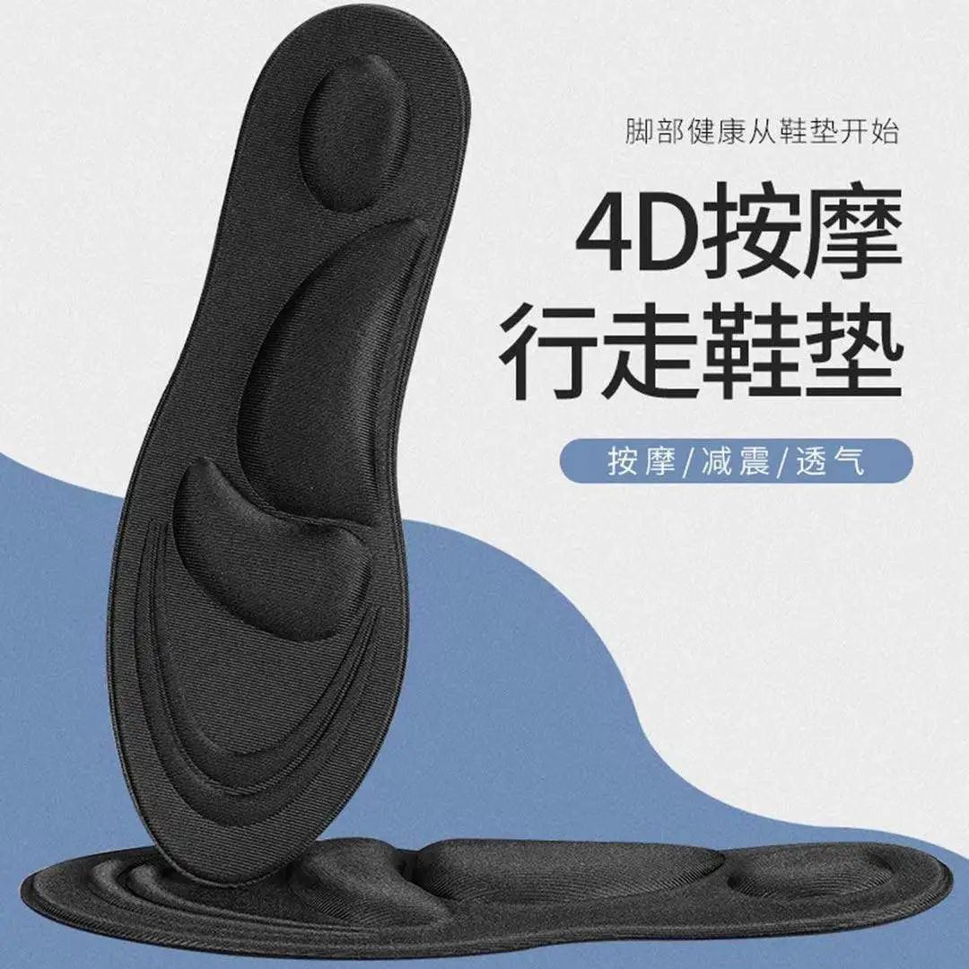 Verano 4D deportes corrección plantilla pie plano arco soporte transpirable alta absorción de choque elástico hombres y mujeres plantilla funcional corte