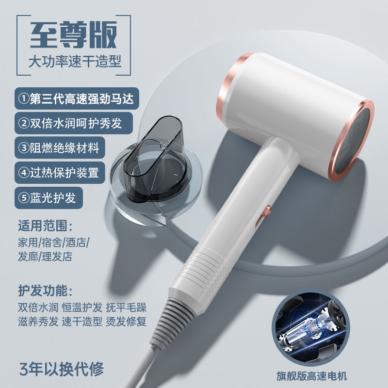New Hair Dryer Household High-Power Negative Ion Silent Internet Celebrity Hair Dryer Hair Care Student Dormitory Hair Dryer