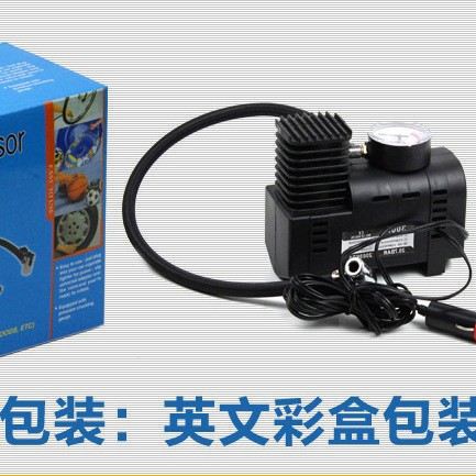 300PSI 12V车载充气泵 汽车打气泵 塑料迷你打气机 车用充气机