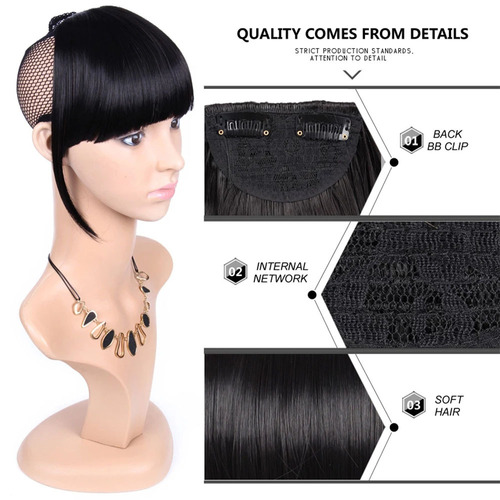 Cross-border fashion European and American wig with sideburns, bangs, air-cut bangs, one piece hair extension with sideburns, high-temperature wire