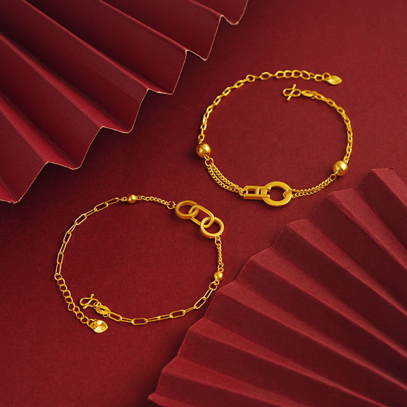 Nuevo anillo de aleación de cobre hebilla pulsera de mujer clásico todo partido joyería extensión cadena anillo hueco fábrica al por mayor