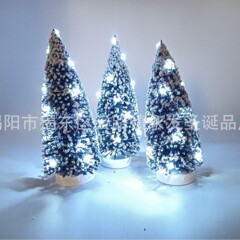 Ledランプ付きのシミュレーションバブルタワー形の松の針の木のクリスマスツリーのミニの小さい木のデスクトップの置物の黒い泡の木