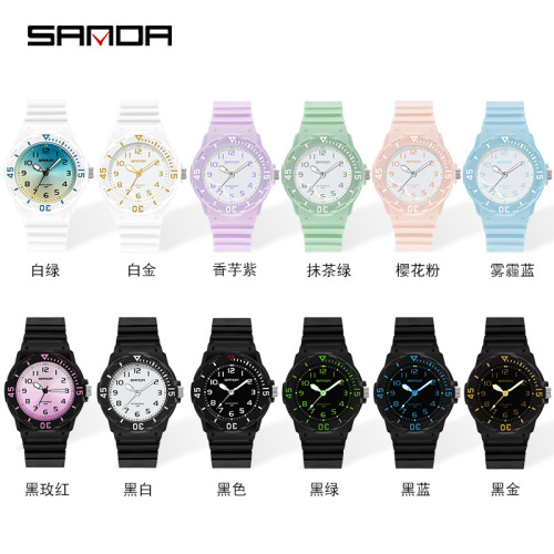 Sanda watch fashion trend outdoor leisure simple temperament personality small fresh female middle school student ins style watch