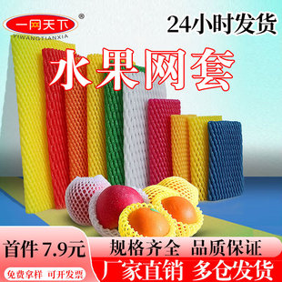 Fruit Shockproof Mesh Cover Apple Peach Pear Protection Foam Mesh Bag Melon Strawberry Loquat Plastic Net Bag Wholesale