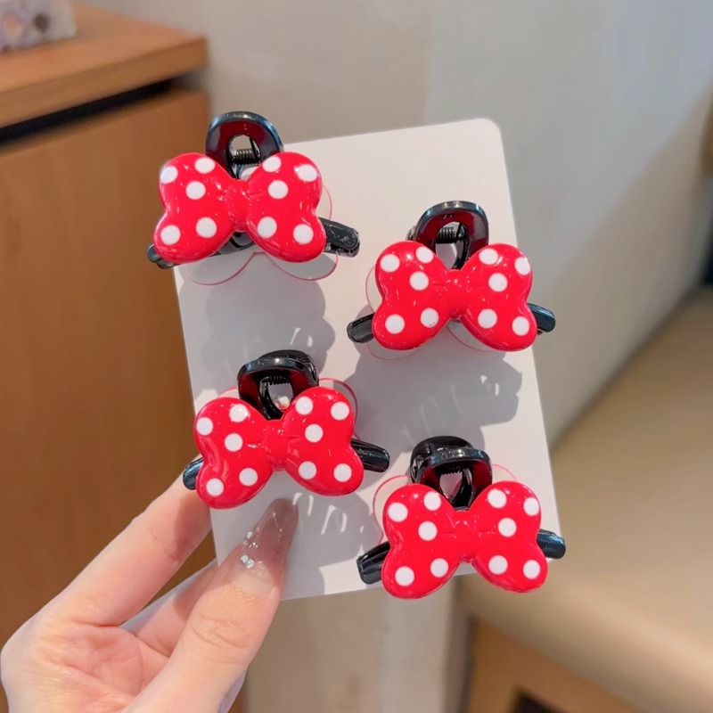 Niños adorables ondas puntos de arco clip de agarre 2024 nueva tarjeta de cabello princesa pequeña cabeza de clip de cabello