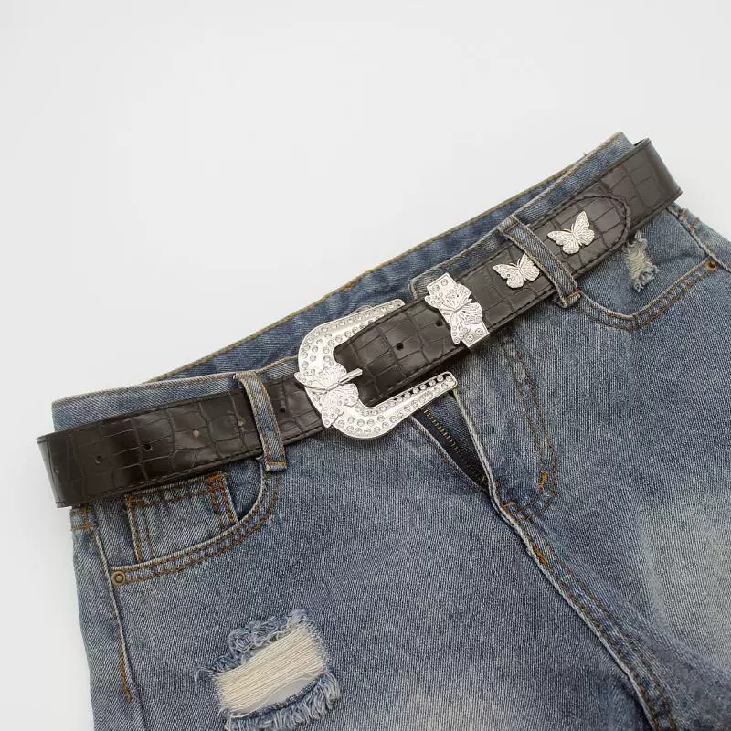 Cross-border trading), polyurethane retro belt, black trousers, American style, (Physicals