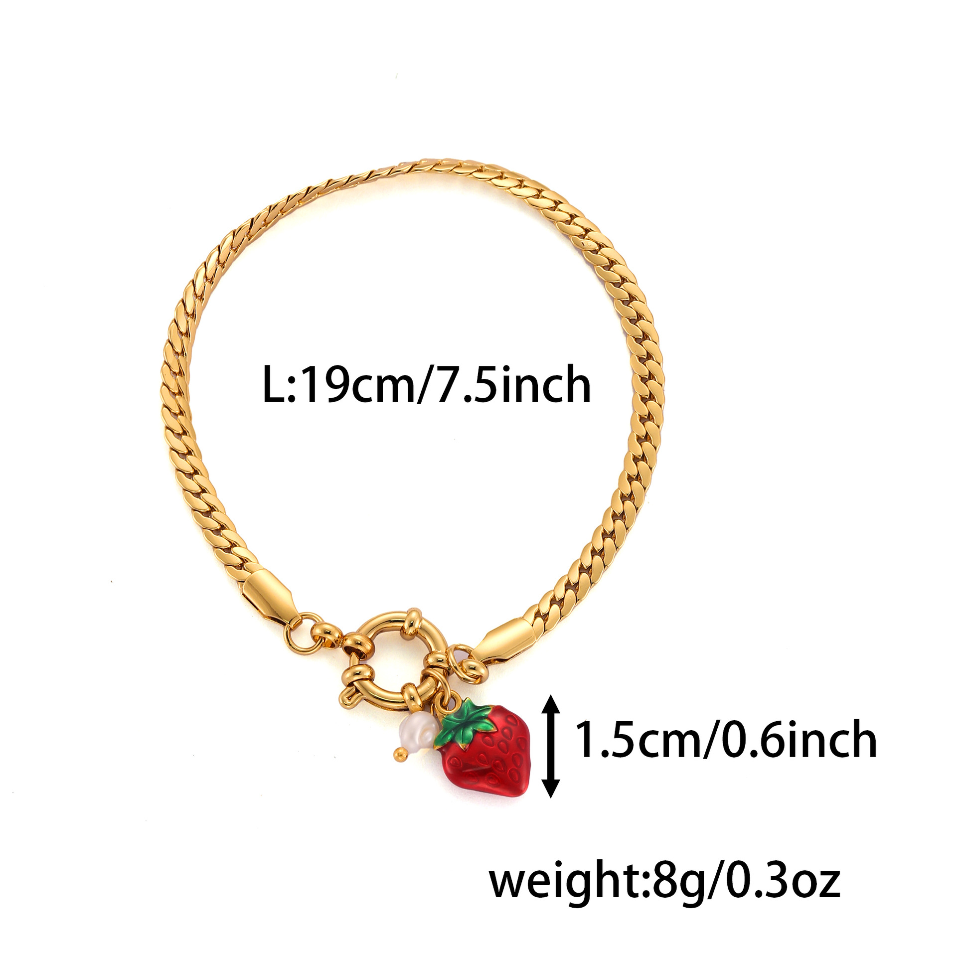11g Weight Spring Ring Trigger Clasp Closure Clasp Closure Type Titanium Steel Pendant Material Bracelets Classification Titanium Steel Chain Material Cuban Link Chain Curb Chain, Paperclip Chain Chain Type 1 Piece Quantity Daily, Date Occasion Titanium Steel Material Sun, Cherry, Starfish Pattern All Seasons Season Women's Gender Plating Design Elegant, Sweet Style Elegant Sweet Sun Cherry Starfish Titanium Steel Cuban Link Chain Curb Chain Paperclip Chain Bracelets In Bulk 13