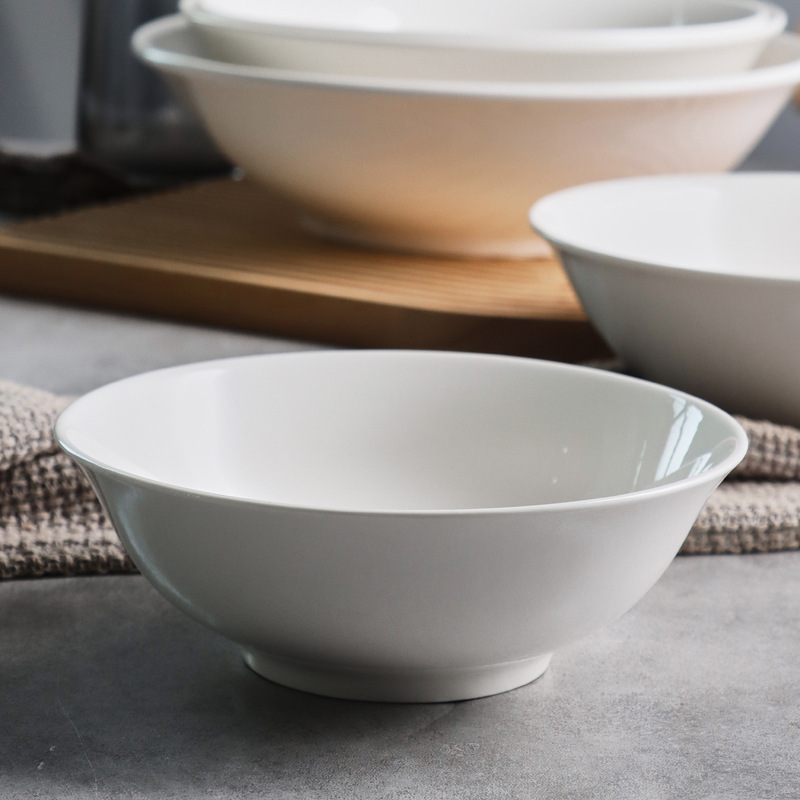 Pure White Ceramic Conical Bowl, Wing Bowl, Salad Bowl, Rice Bowl, Serving Bowl, Soup Basin, Flour Bowl, Tableware Wholesale Pure White Ceramic Conical Bowl, Wing Bowl, Salad Bowl, Rice Bowl, Serving Bowl, Soup Basin, Flour Bowl, Tableware Wholesale