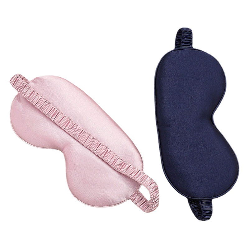 Máscara de ojo de seda artificial de doble cara máscara de ojo de sombreado de sueño transpirable Amazon multicolor regalo cubierto máscara de ojo para dormir en stock