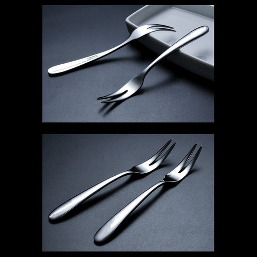 304 stainless steel fruit fork thickened household dessert fork two-tine fork subsidiary gift cake fork moon cake fork