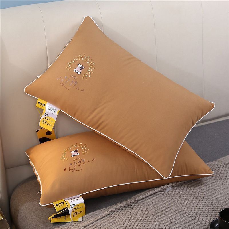 un núcleo de almohada de cabello, un par de almohada de fibra para proteger la columna cervical y dormir, almohada de hotel para estudiantes adultos