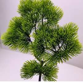 单支美人松45叉迎客松仿真绿植禅意盆景装饰植物崖柏叶松枝批发