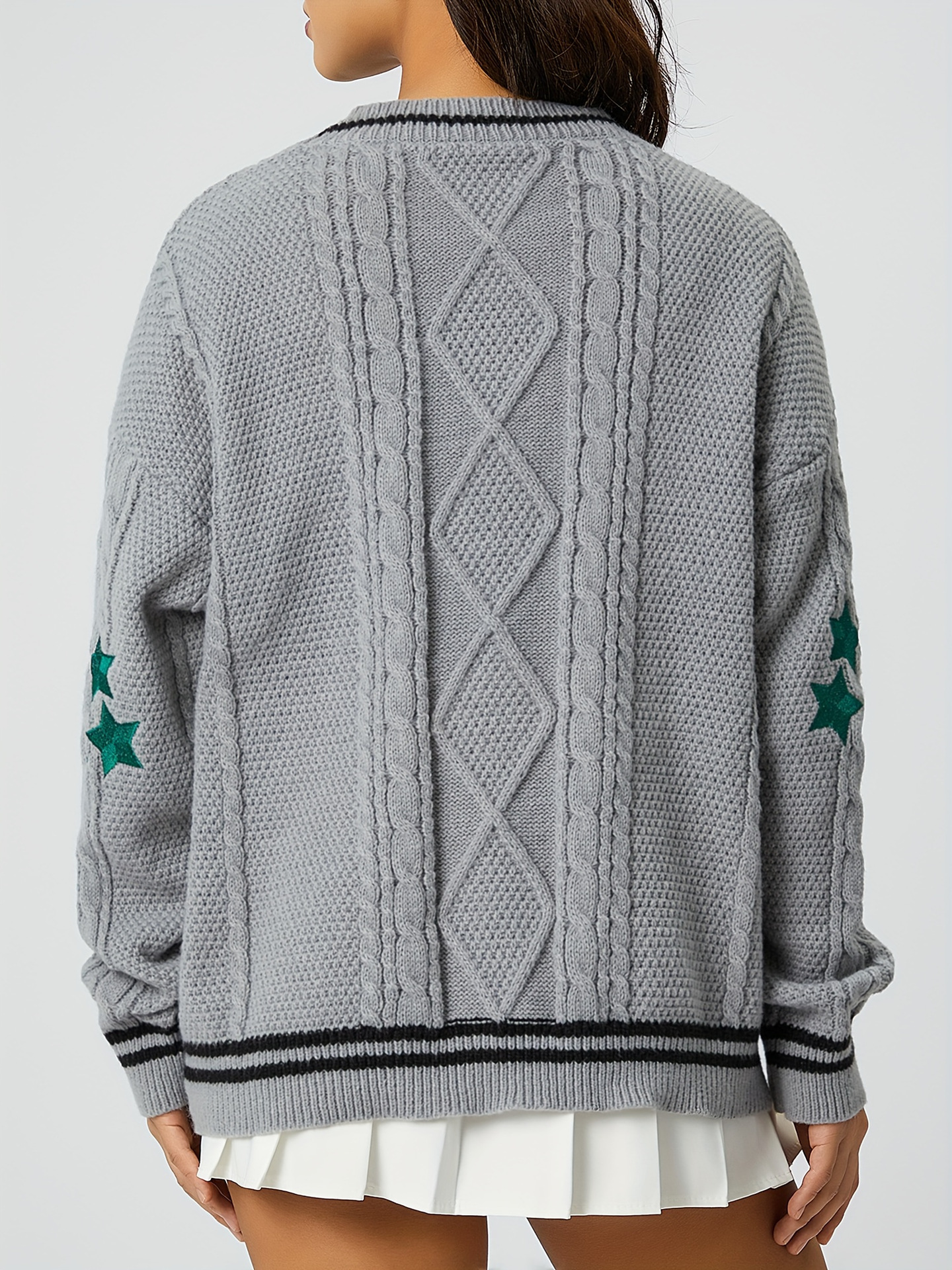 Damen Strickjacke Mit Stickerei Für Herbst Und Winter Leger_voghion.com