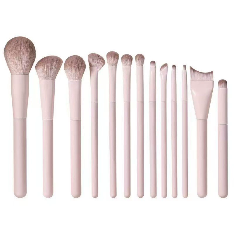Makeup Brush Set 13 pcs — eye shadow & face blush brushes for beginners with case