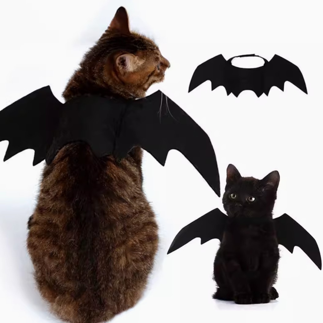 万圣节猫咪衣服搞怪恶魔蝙蝠翅膀宠物拍照道具狗狗创意变身装服饰