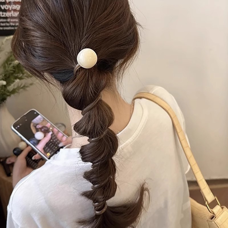 Temperamento burbuja trenzada cuerda de cabeza de chicas de alto nivel línea telefónica anillo de cabello correa de alta elasticidad cuerda de cabello cola de caballo artefacto de trenzado