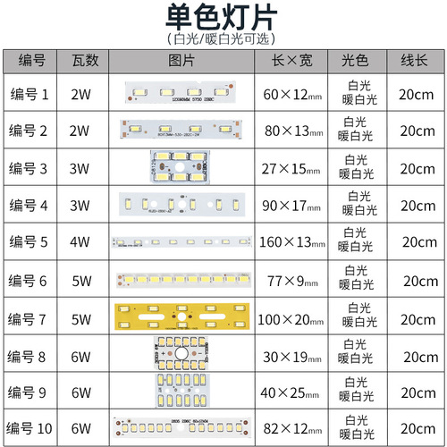 X6ROLED贴片光源3W长条形5730灯珠客厅水晶灯改造吸顶灯板灯