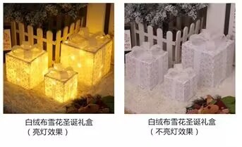新しいクリスマスギフトボックス3点セット クリスマスギフトボックス 誕生日パーティー ライトデコレーション小道具 クリスマスライト ギフトオーナメント|undefined