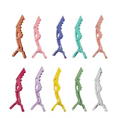 源廠供糖果色鱷魚夾少女粉鯊魚夾髮廊定位分區鴨嘴夾燙染美髮夾子