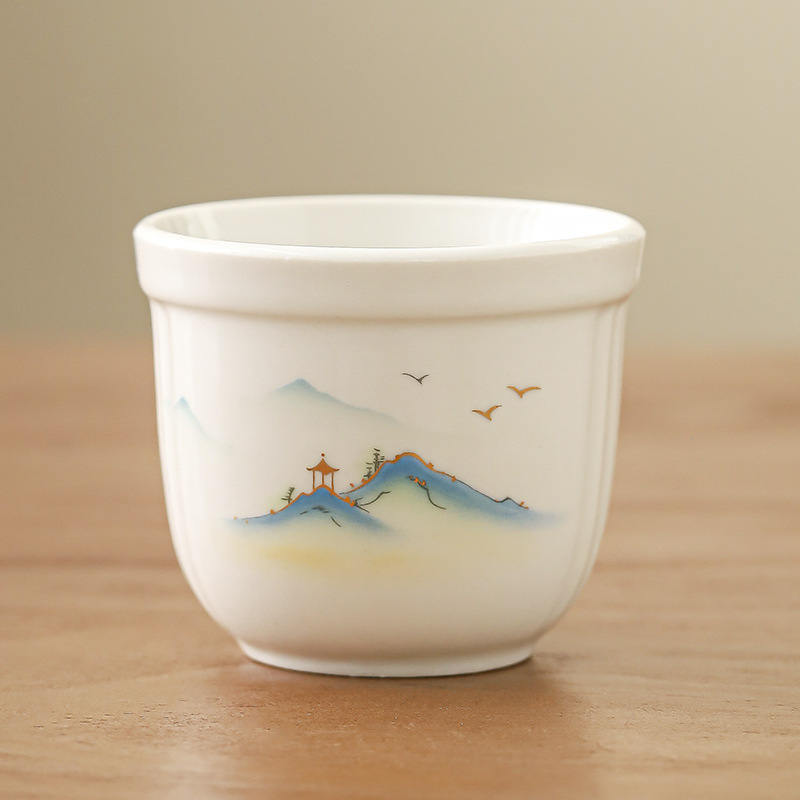 양고기 지방 옥 플랫 컵-Yuanshan Xiaoting