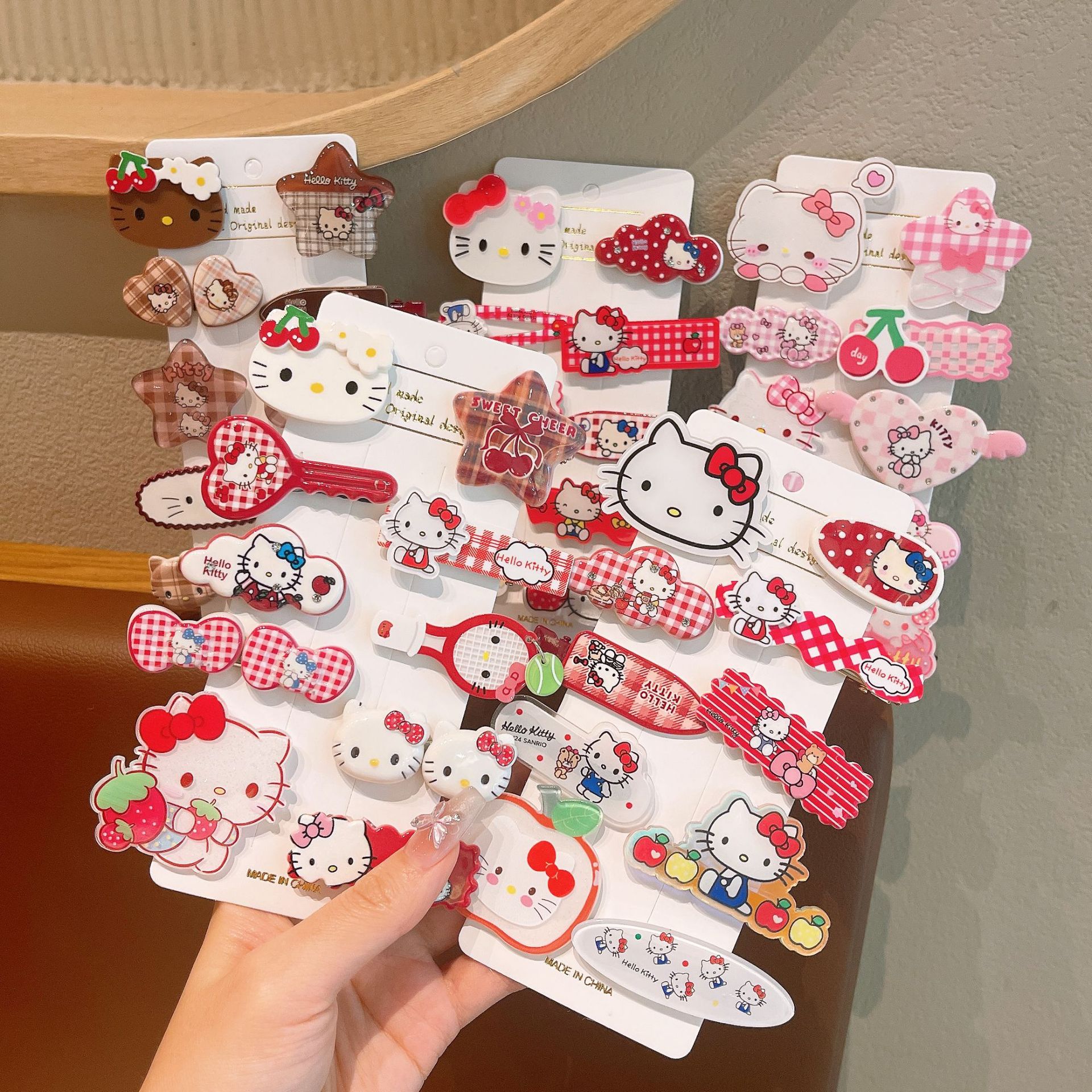 Nuevo clip de cabello para niños kt niñas lindas caricaturas gatos clips frises