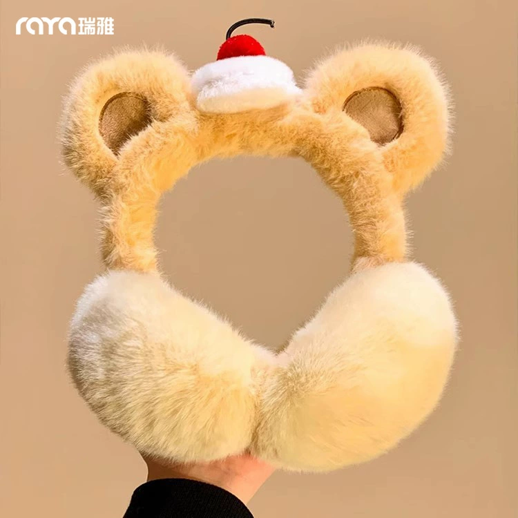 Меховые наушники с мишкой на флисе