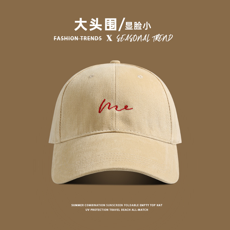 Gorra de béisbol, cara coreana, ala de sombrero pequeña ensanchada, mujer, pómulos, circunferencia de la cabeza grande, sombrero para el sol profundo, sombrero de visera rojo, hombre