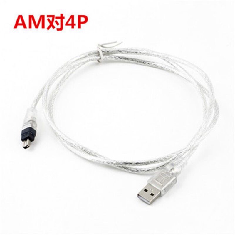 USB to 1394 Data Cable Transparent White Usb/4P Ieee 1394 Adapter Cable Firewire Pure Copper 1.5m