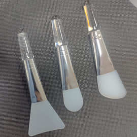 迷你短柄化妆刷硅胶涂抹刷透明柄水晶柄硅胶面膜刷面膜泥现货批发