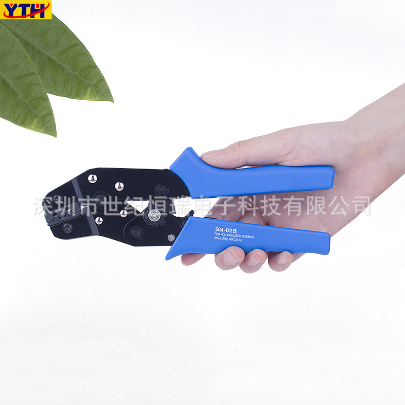 正品SN-02B迷你管型压线钳多功能电工棘轮式汽车压接钳裸端子工具