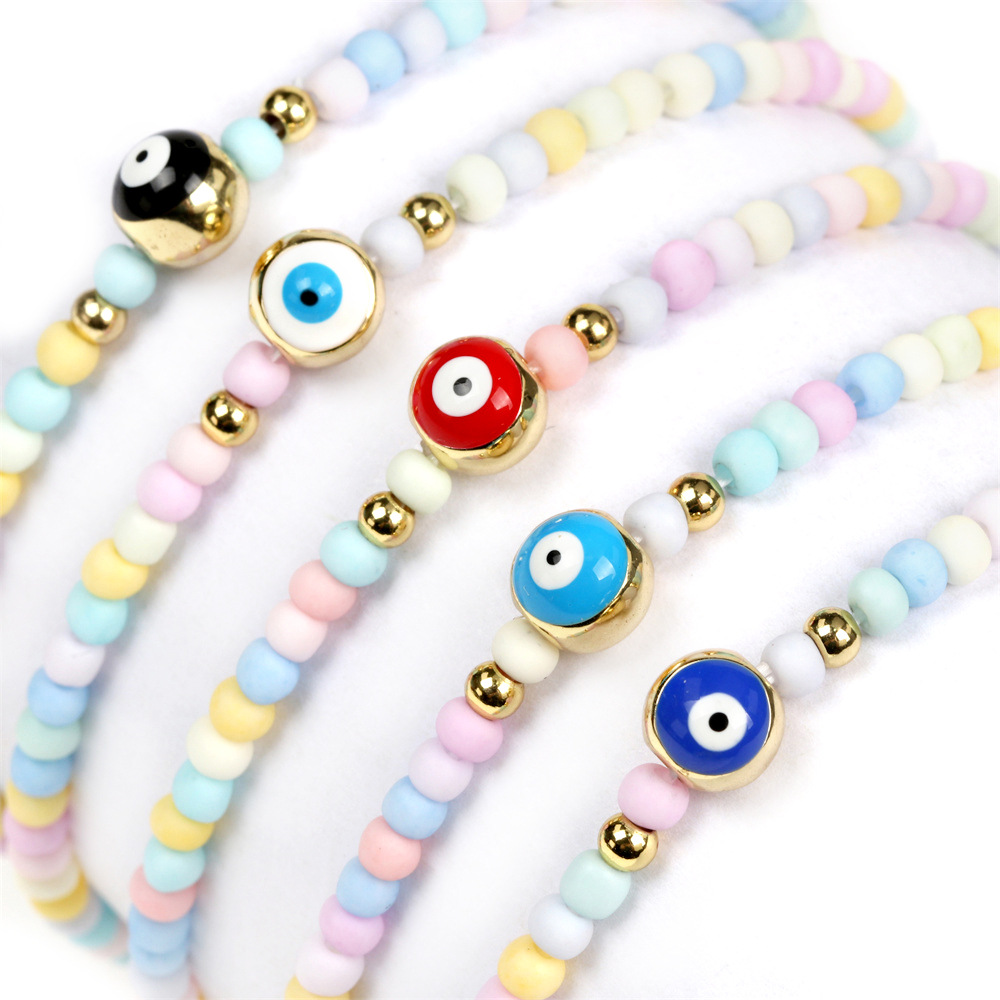 Vacation Geometric Copper Bracelets Beaded Gold Plated Copper Bracelets