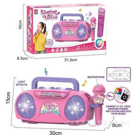 儿童唱歌机卡拉ok回声话筒音响一体唱歌机麦克风女孩宝宝音乐玩具