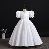 Long evening dress, small princess costume with bow, girl's skirt, piano