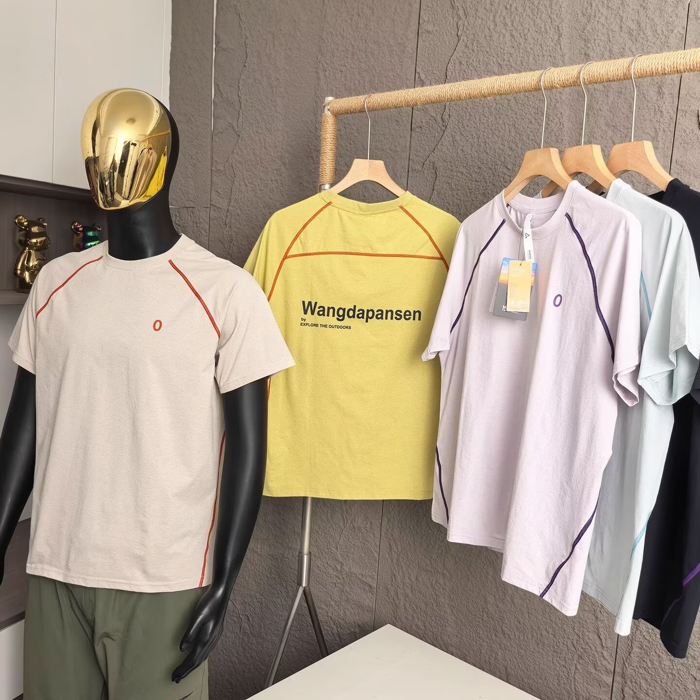 Urban Outdoor Quick-Drying Breathable Solona Stitching Contrasting Hasselblad Line Men's and Women's Cycling Sports Couple Round Neck T-Shirt