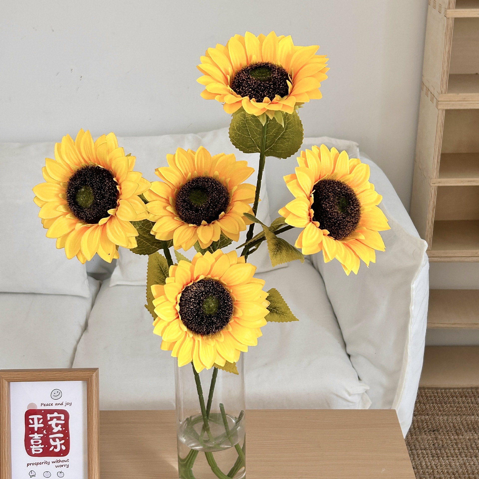 Simulación de girasol flores de sol flores falsas sala de estar dormitorio comedor flor de piso colocado decoración interior de flores props de disparo