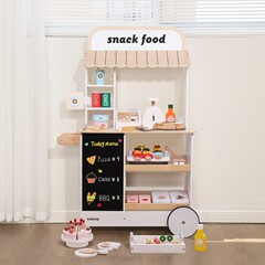 赤ちゃんの木製シミュレーションレジの売店の果物屋台のハンバーグアイスクリームは楽しいです。