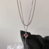 Xiaohongshu is the same rose necklace female INS niche temperament, high -level, sweet, cool dark system new tide to girls