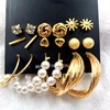 Retro earrings, set from pearl, Amazon, suitable for import, french style