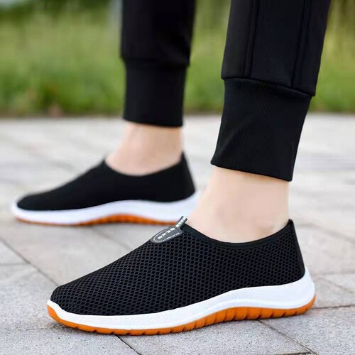 Drop shipping summer men's mesh shoes breathable lightweight men's sports shoes soft sole one-on-one men's casual shoes
