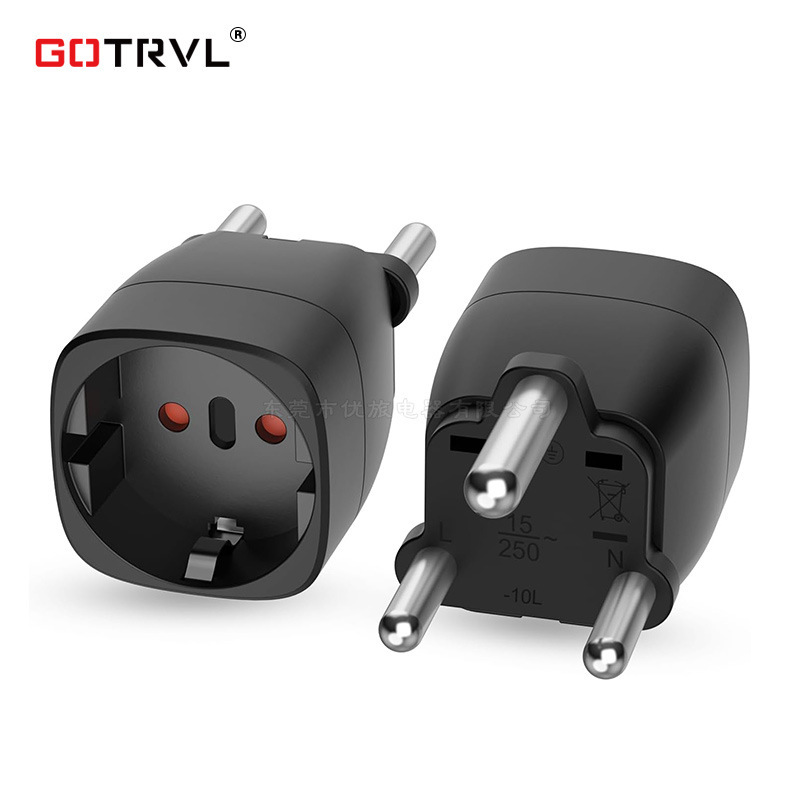 Europe to South Africa plug travel conversion plug India South Africa Ghana Chad power adapter EU-010L