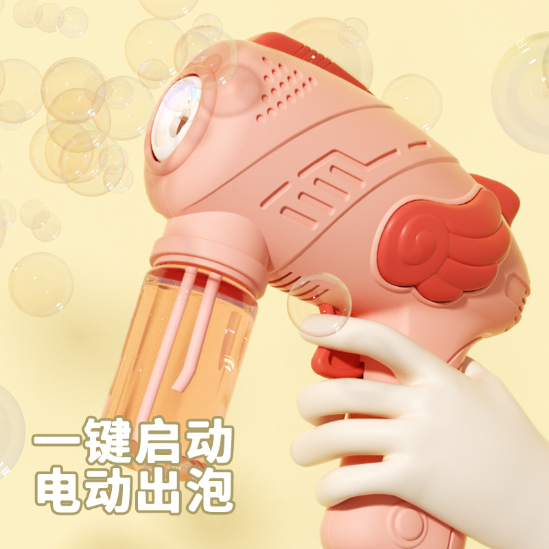 Internet celebridad agujero único Ángel máquina de burbujas automática Gatlin no fugas pistola de burbujas de juguete eléctrico para niños puesto de mercancías