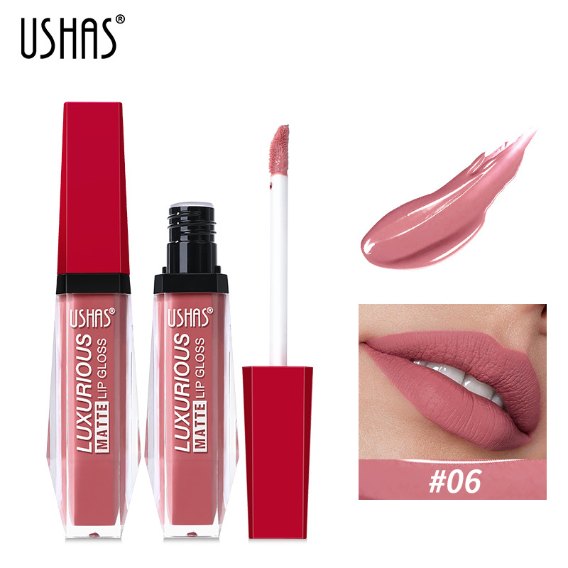 USHAS6 Farbe flüssiger Mund roter Lippenglanz für Frauen_voghion.com