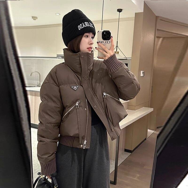 羽绒棉服女冬季2025年新款设计感小个子宽松加厚保暖立领棉衣外套|undefined