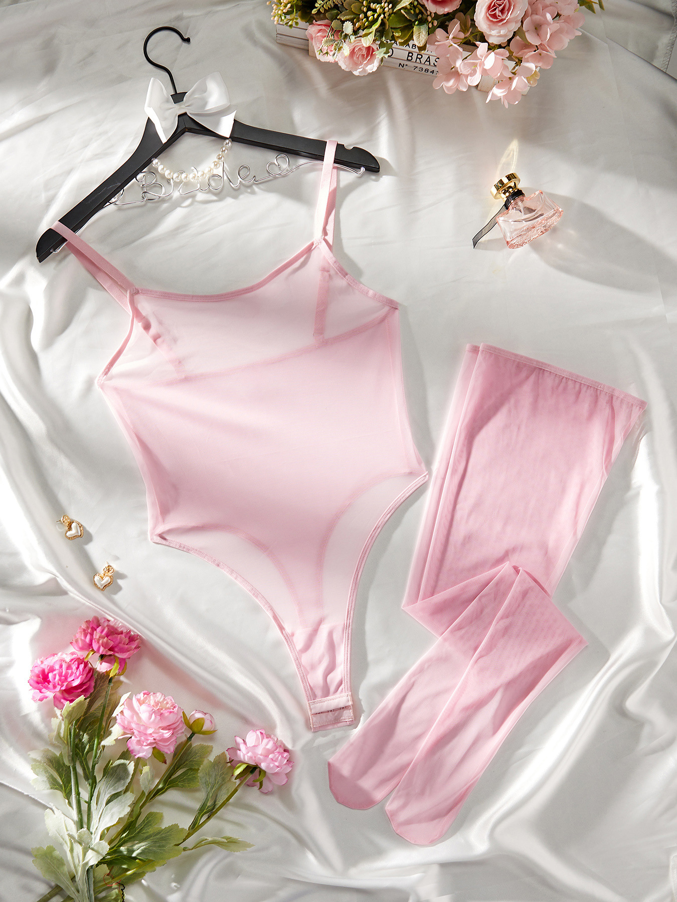Chillgio Soild Mesh Stram pler Frauen Outfit einfache transparente Riemchen Overalls porno grafische Dessous Beins ocken passt sexy Bodysuit – Detail 14