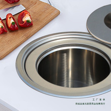 304不锈钢厨房台面嵌入式垃圾桶橱柜家用分类桌面隐藏水清洁桶