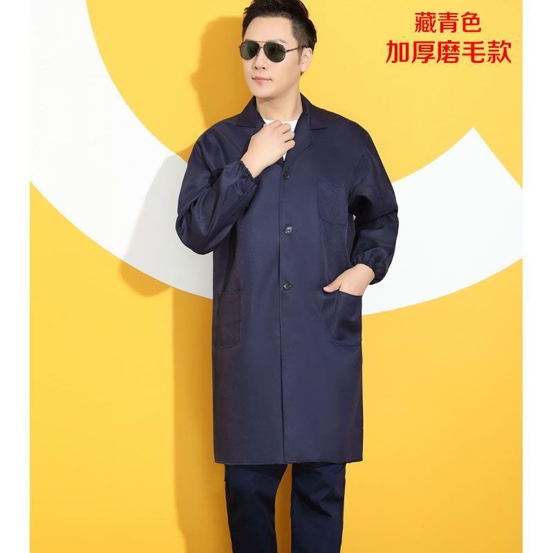 蓝大褂男女四季加厚长袖款搬运仓库工厂耐脏耐磨罩衣劳保可订印字|undefined