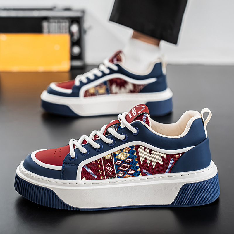 Zapatillas de hombre de primavera 2026, nuevo estilo, blancas, con aumento de altura oculto, modernas y versátiles, de suela gruesa, informales. image 7