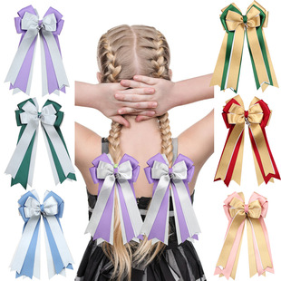 Cross-border Equestrian Competition Bow Four-layer Ribbon Heavy Industry Hair Accessories Headwear Children Girl Horse Riding Hair Accessories Amazon