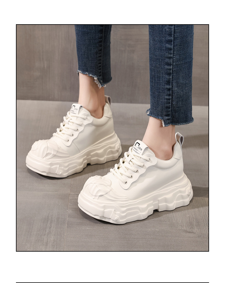 Giày sneaker nữ đế dày tăng chiều cao siêu mềm trắng — màu trắng chi tiết 16