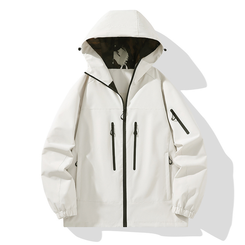 Spring and Autumn New Outdoor Jackets for Men and Women, Same Style Hooded Jackets, Men's Single-Push Waterproof and Windproof Mountaineering Jackets